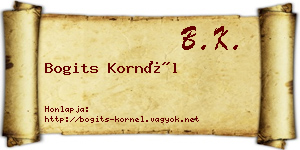 Bogits Kornél névjegykártya